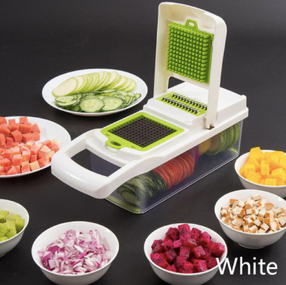 Tagliaverdure Multifunzione 7-in-1 | Affetta, Grattugia e Sminuzza in Pochi Secondi